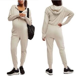 Free People Movement x HATCH Warm Up Jumpsuit NWT Heather Grey XS